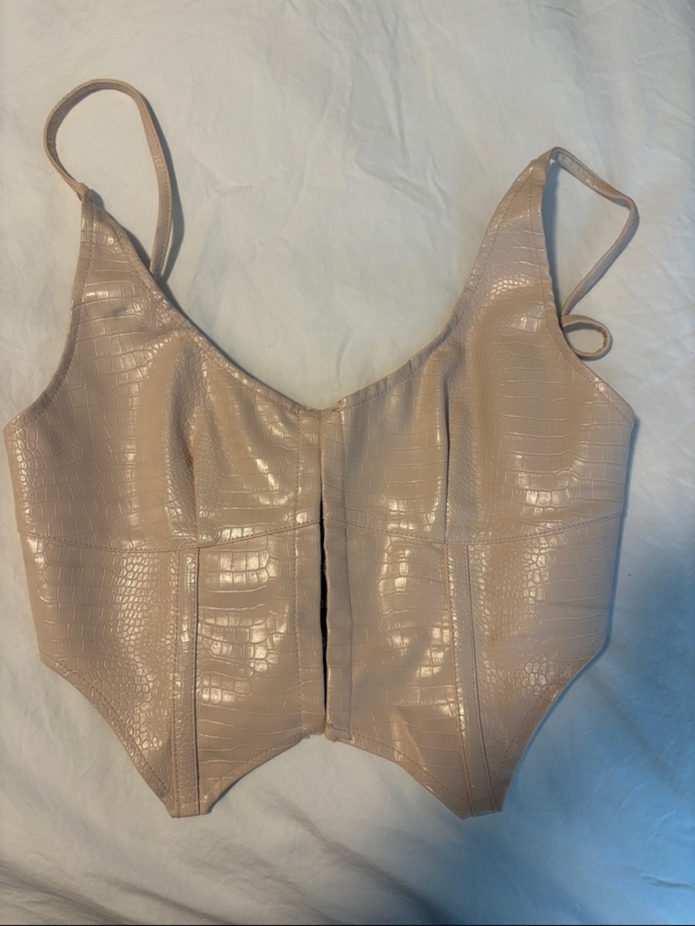 White Fox Boutique FauxLeather Bustier Top